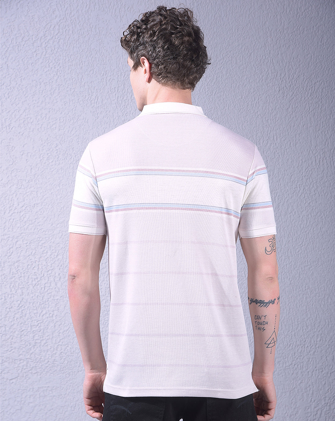 cobb pink color-block polo neck t-shirt