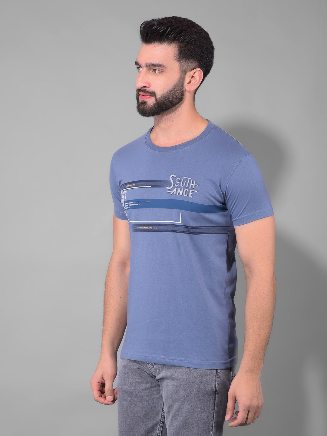 cobb blue lapis printed round neck t-shirt