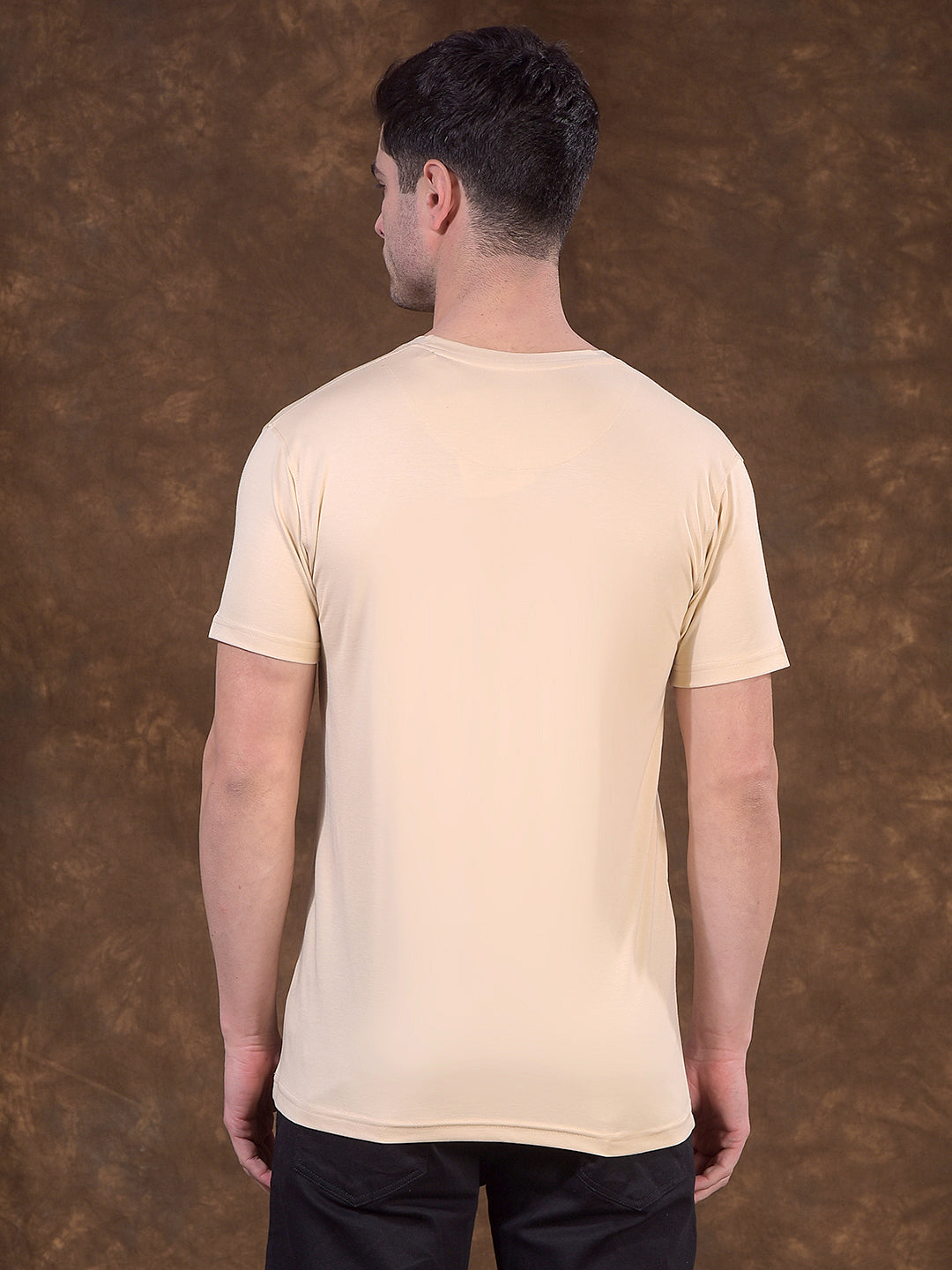 cobb beige printed round neck t-shirt
