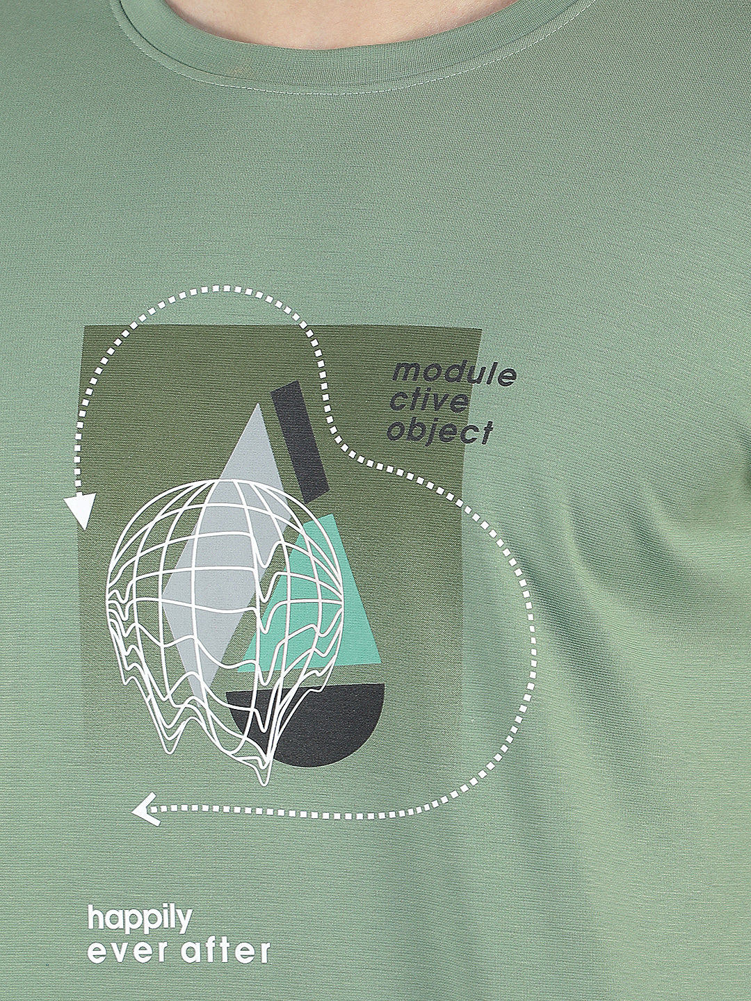 light green printed round tees