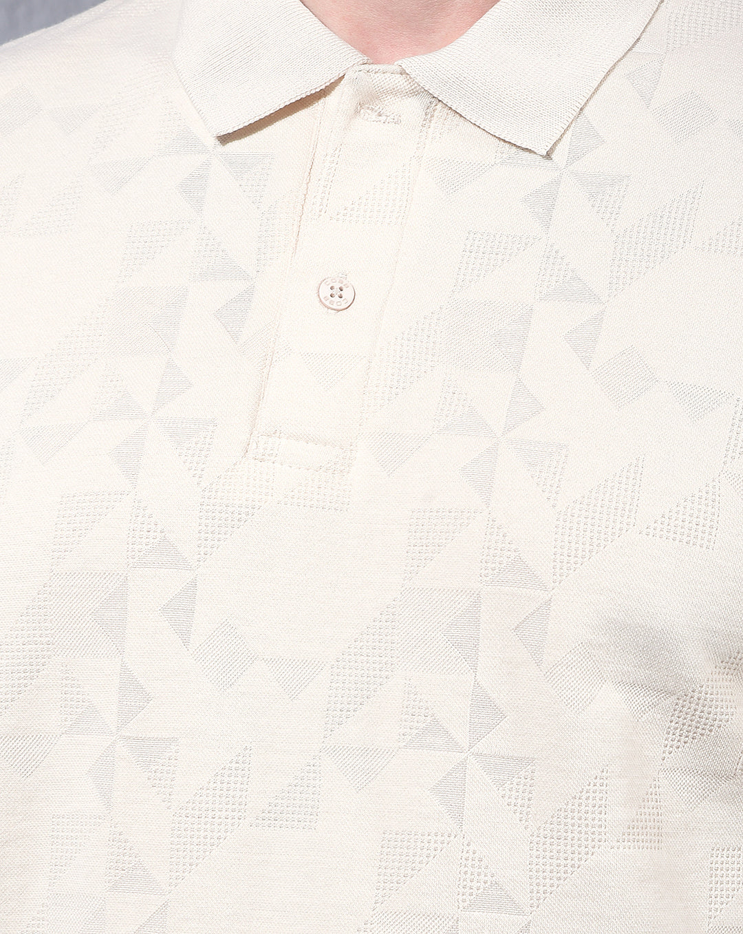 COBB CREAM SOLID POLO NECK T-SHIRT