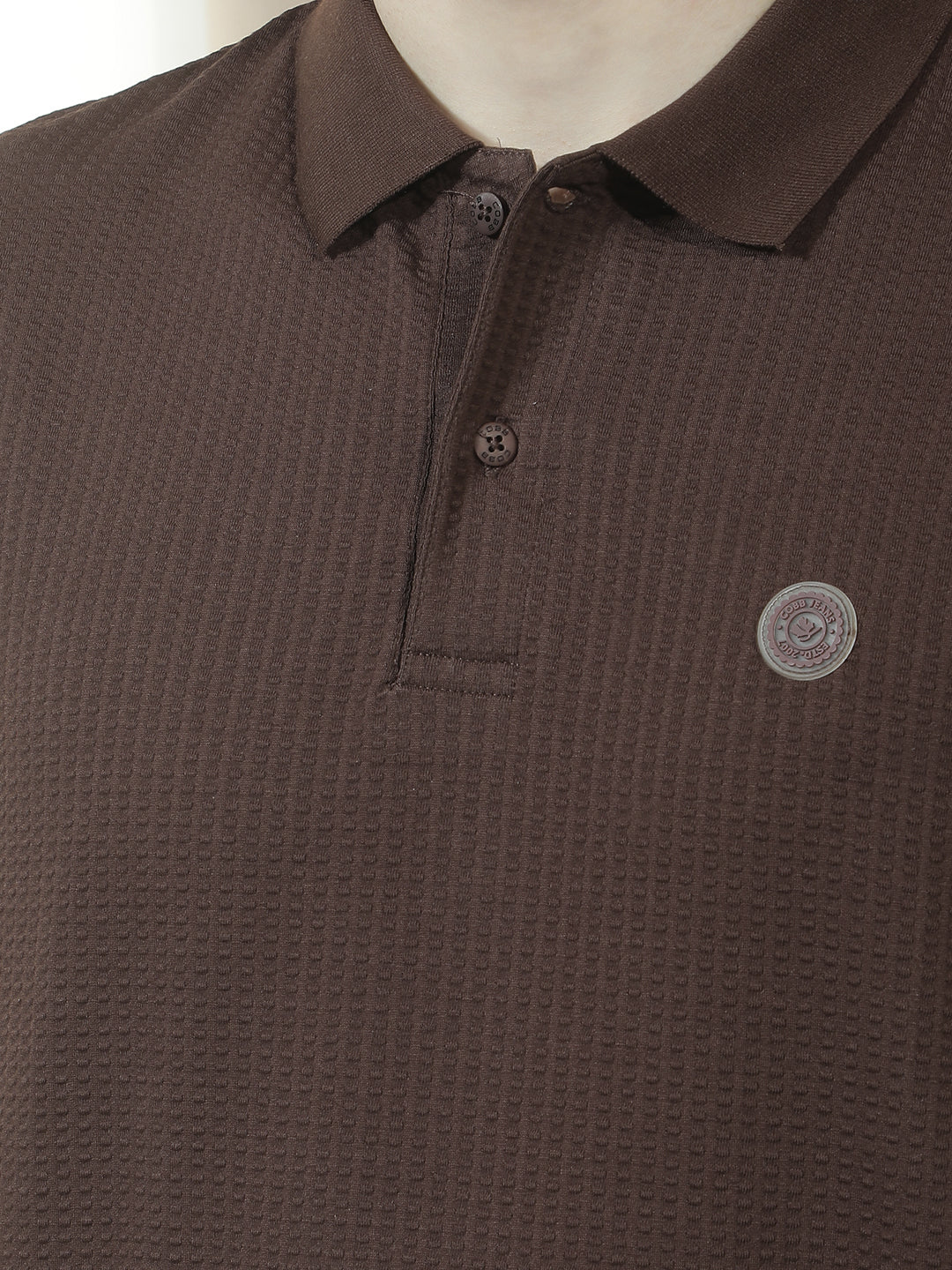 COBB BROWN SOLID POLO NECK T-SHIRT