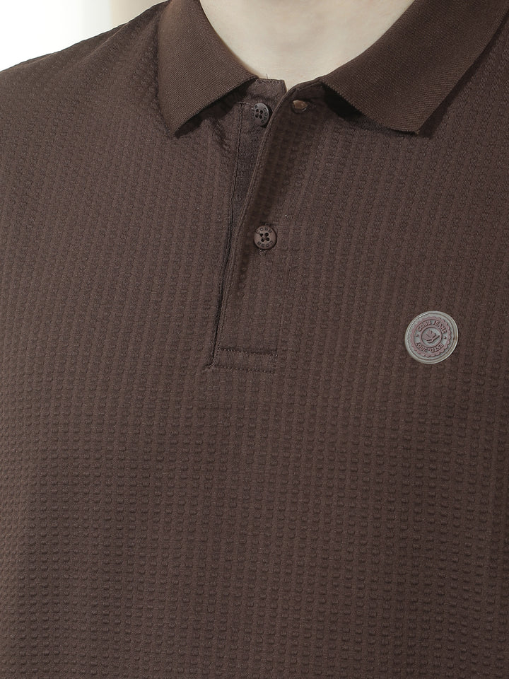 COBB BROWN SOLID POLO NECK T-SHIRT