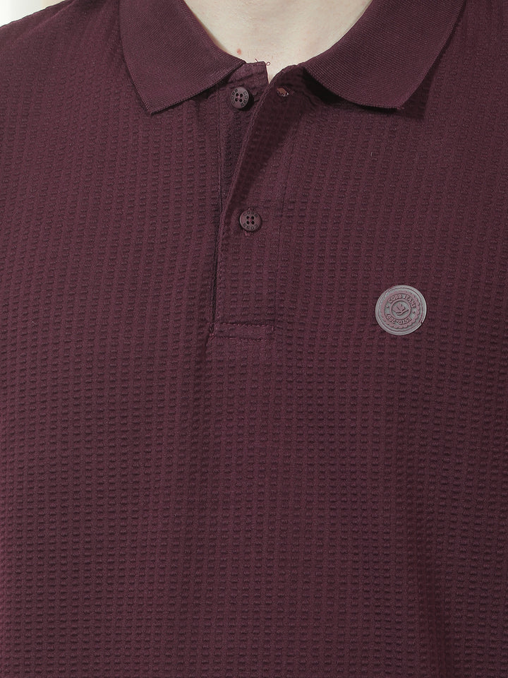 COBB WINE SOLID POLO NECK T-SHIRT