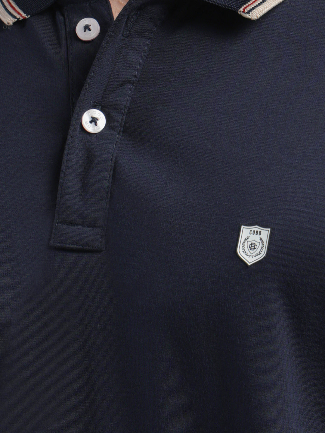 cobb solid navy blue  polo neck t-shirt