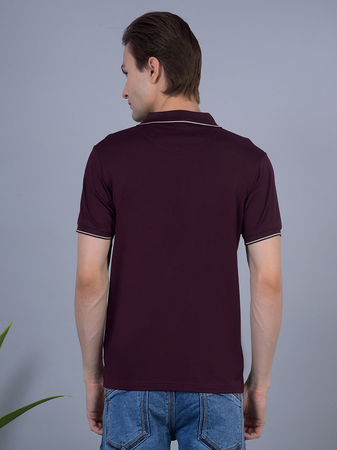 cobb wine printed polo neck t-shirt