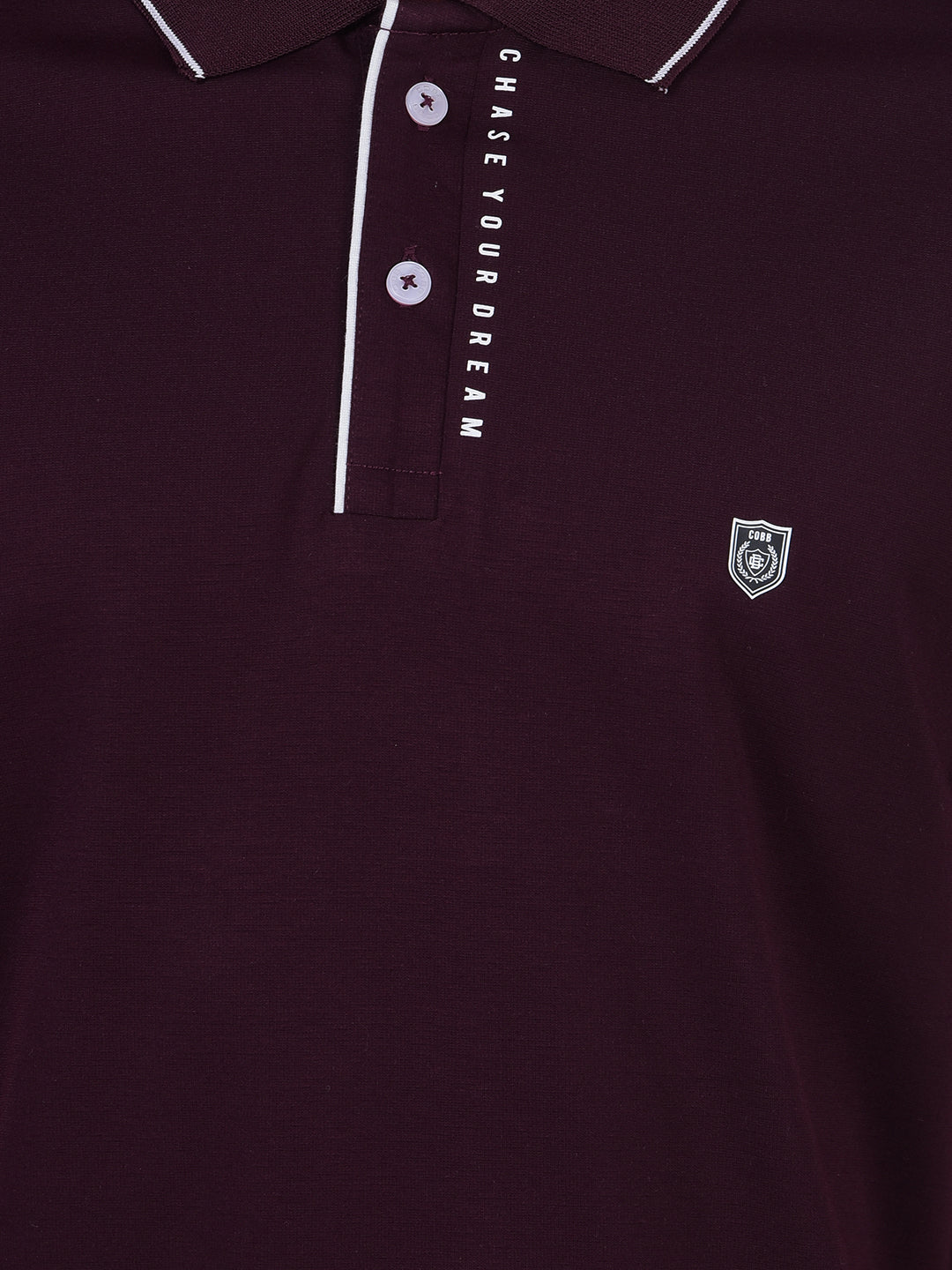 cobb wine printed polo neck t-shirt