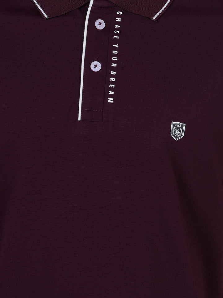 cobb wine printed polo neck t-shirt