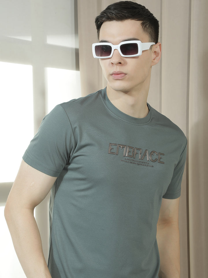 cobb olive printed round neck t-shirt