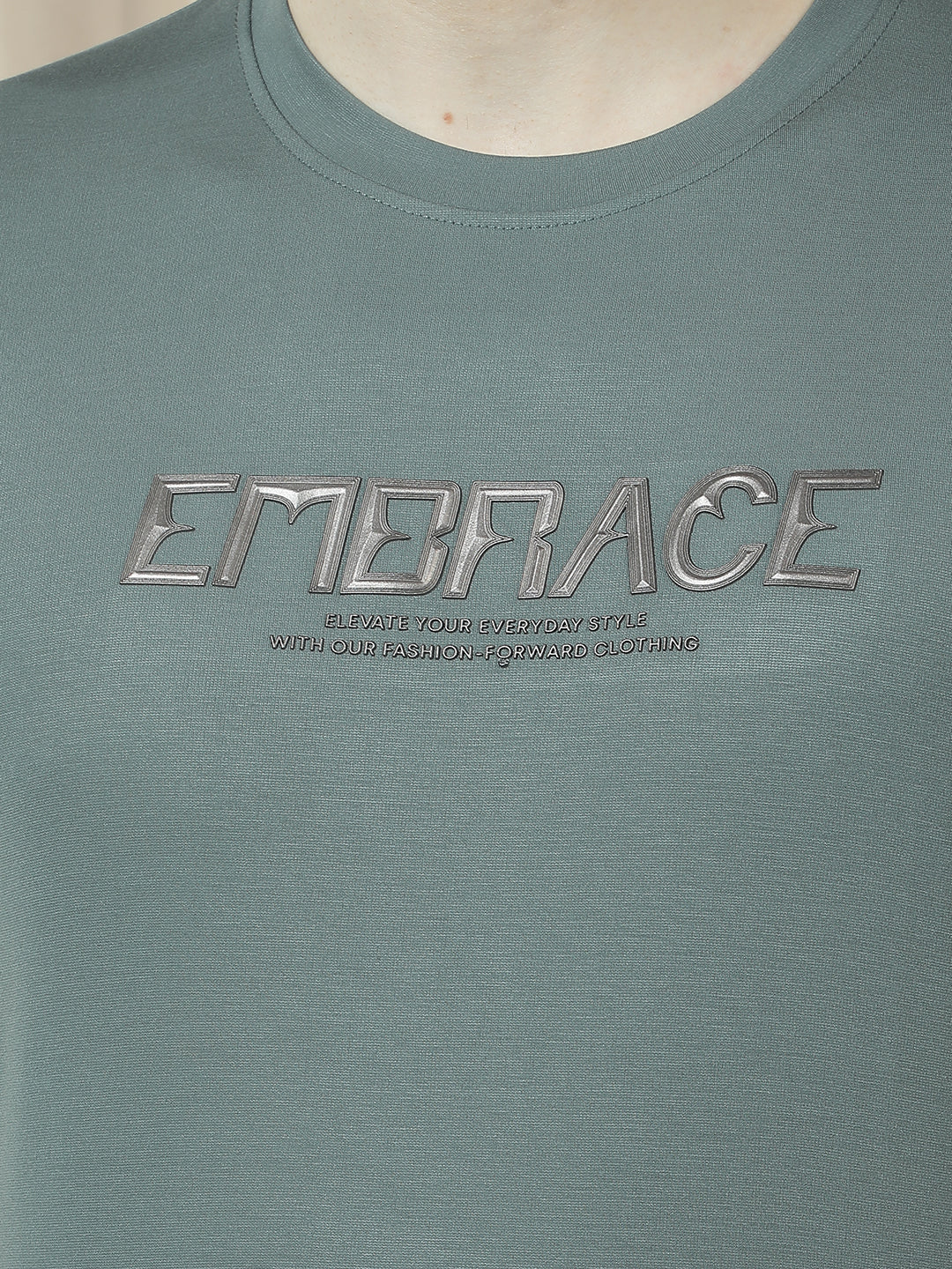 COBB OLIVE PRINTED ROUND NECK T-SHIRT