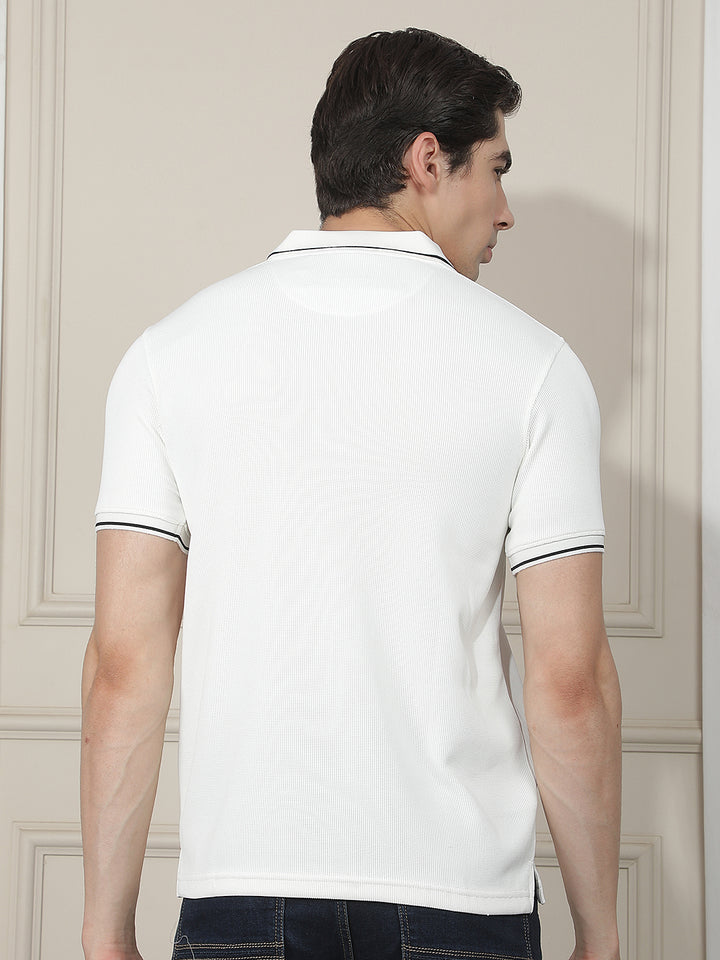 white solid polo t-shirt