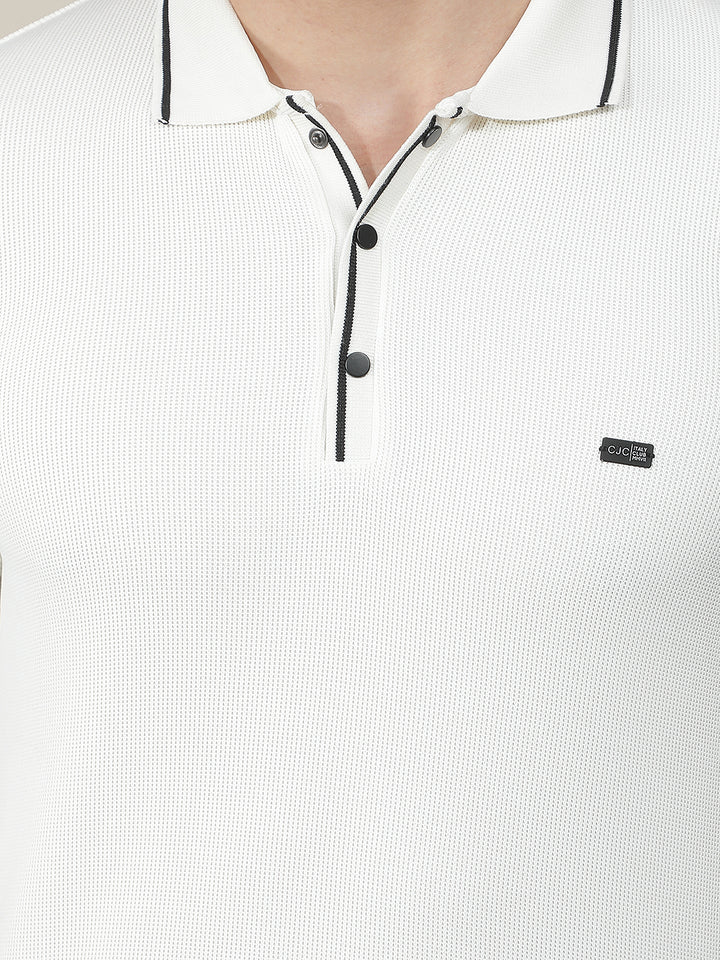 white solid polo t-shirt