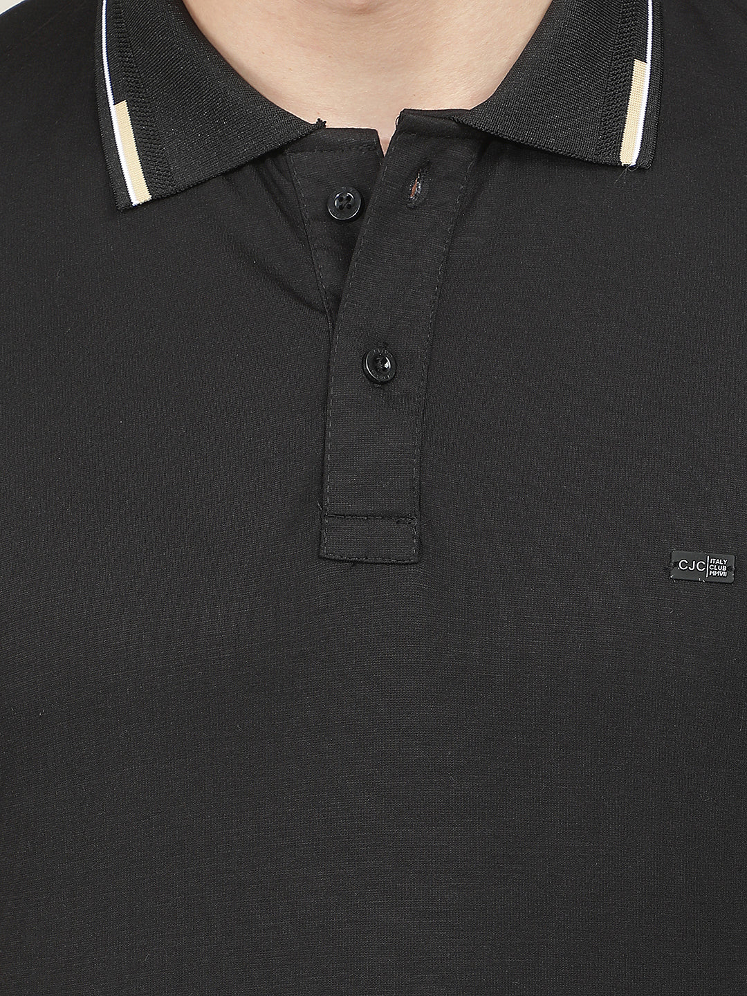 black solid polo t-shirt