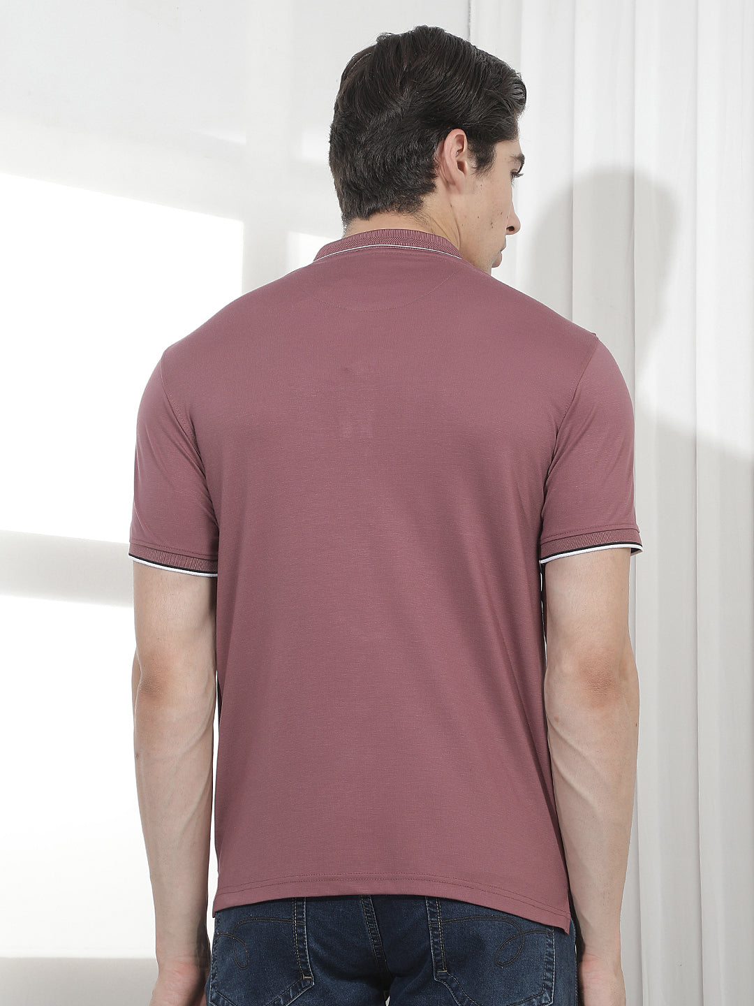 PLUM SOLID POLO T-SHIRT