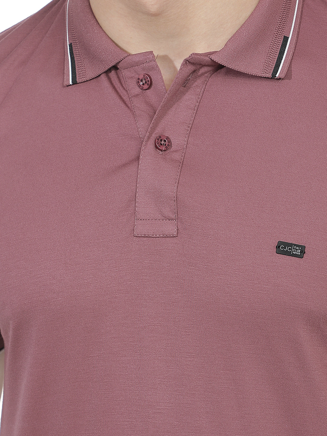 PLUM SOLID POLO T-SHIRT