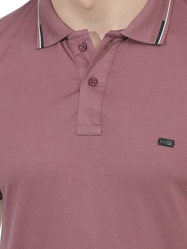 PLUM SOLID POLO T-SHIRT