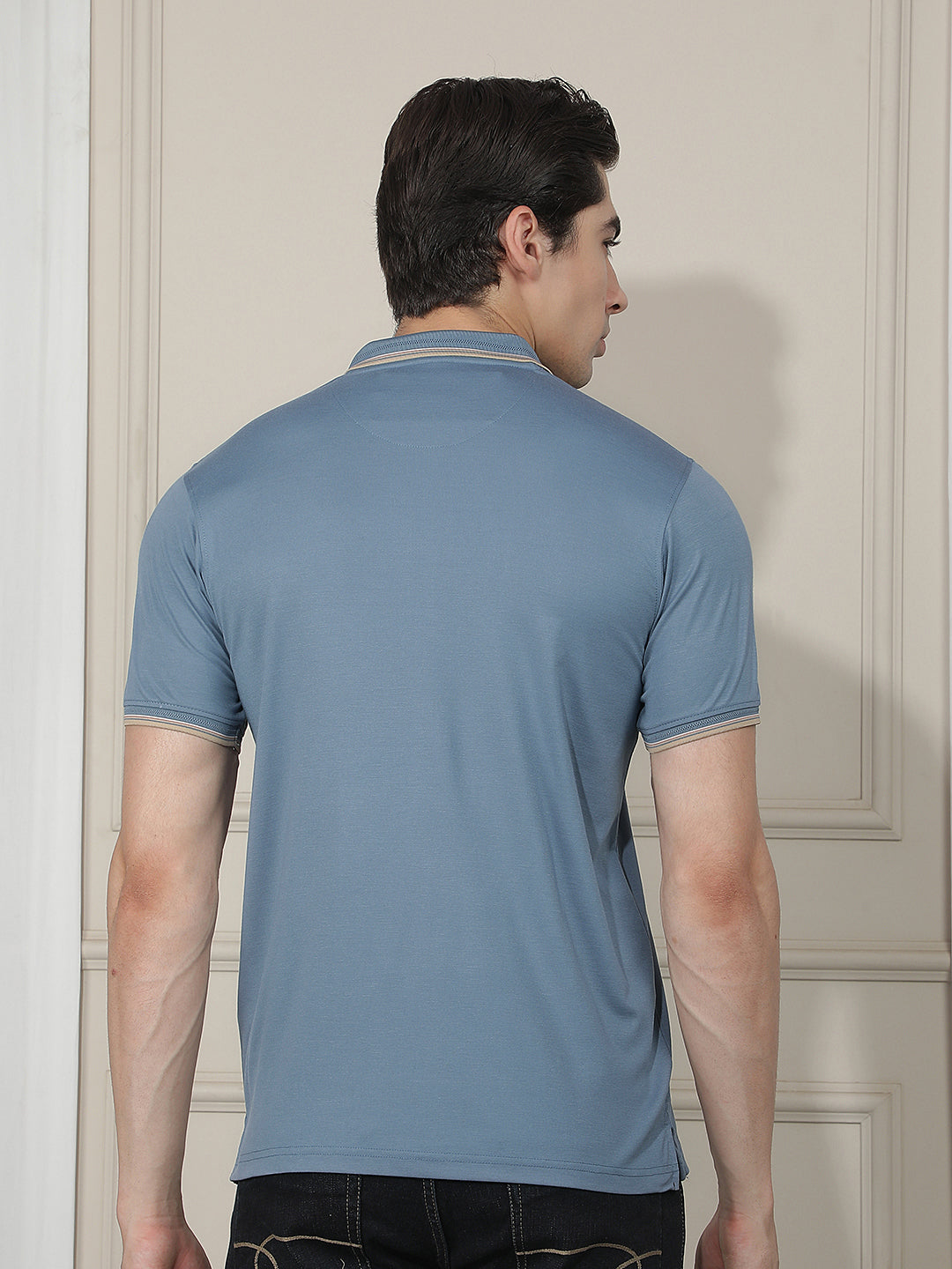 AIRFORCE BLUE SOLID POLO T-SHIRT