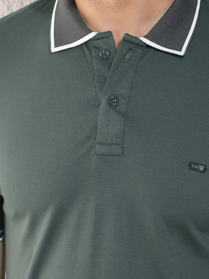 COBB PEACOCK SOLID POLO NECK T-SHIRT