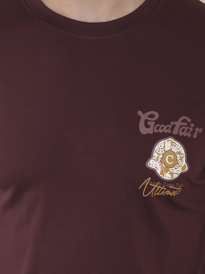 COBB WINE PRINTED ROUND NECK T-SHIRT
