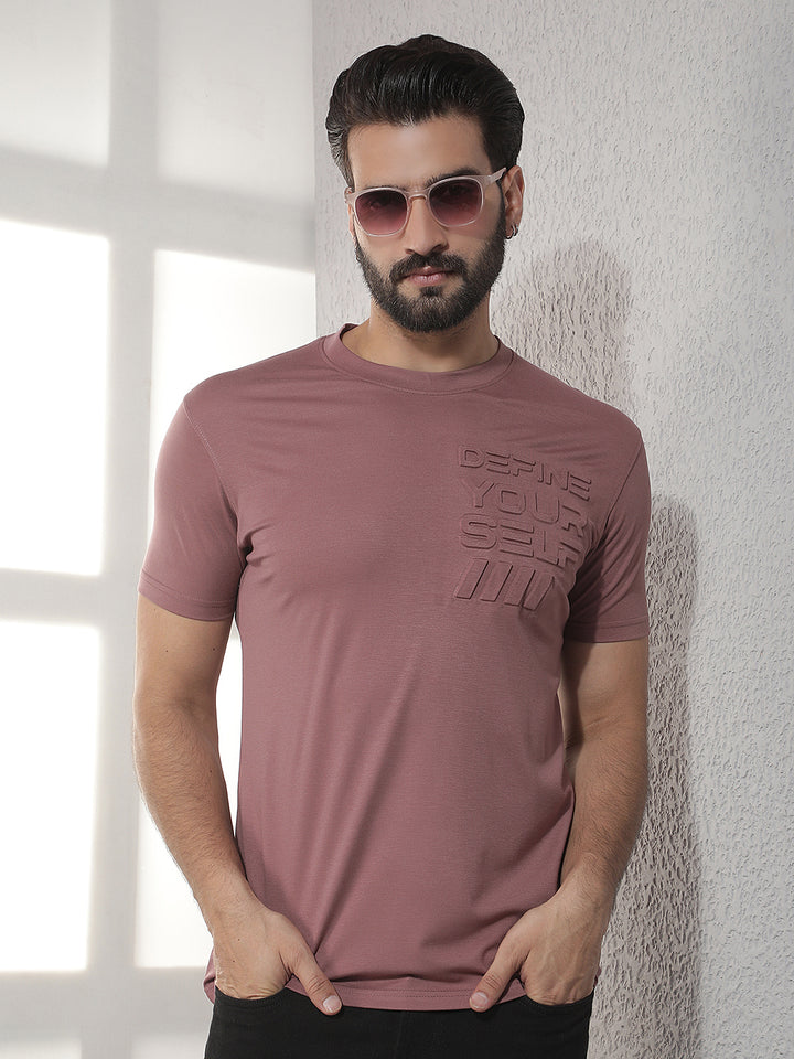 cobb purple solid round neck t-shirt