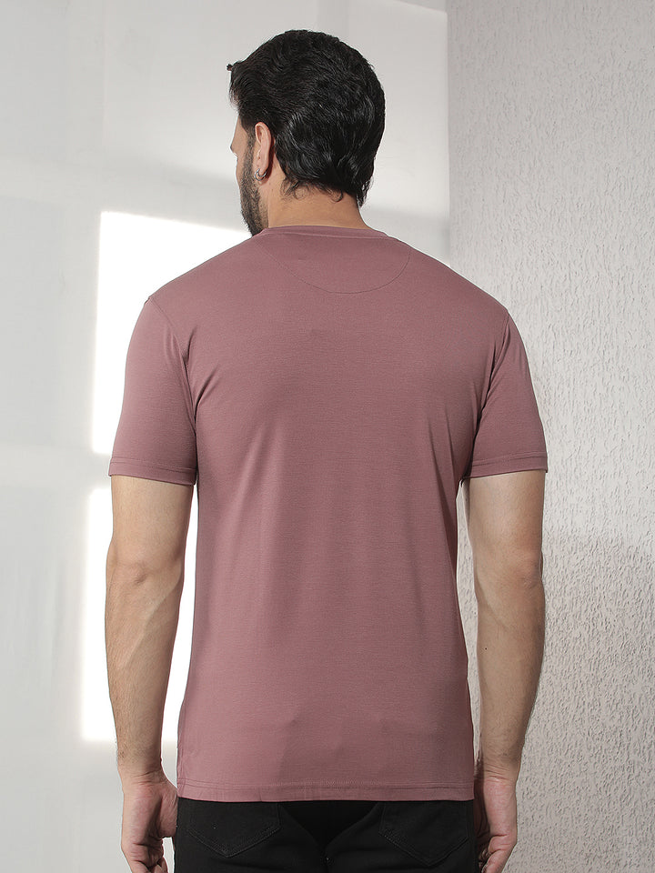 cobb purple solid round neck t-shirt