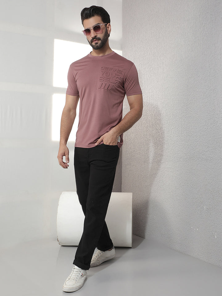 COBB PURPLE SOLID ROUND NECK T-SHIRT