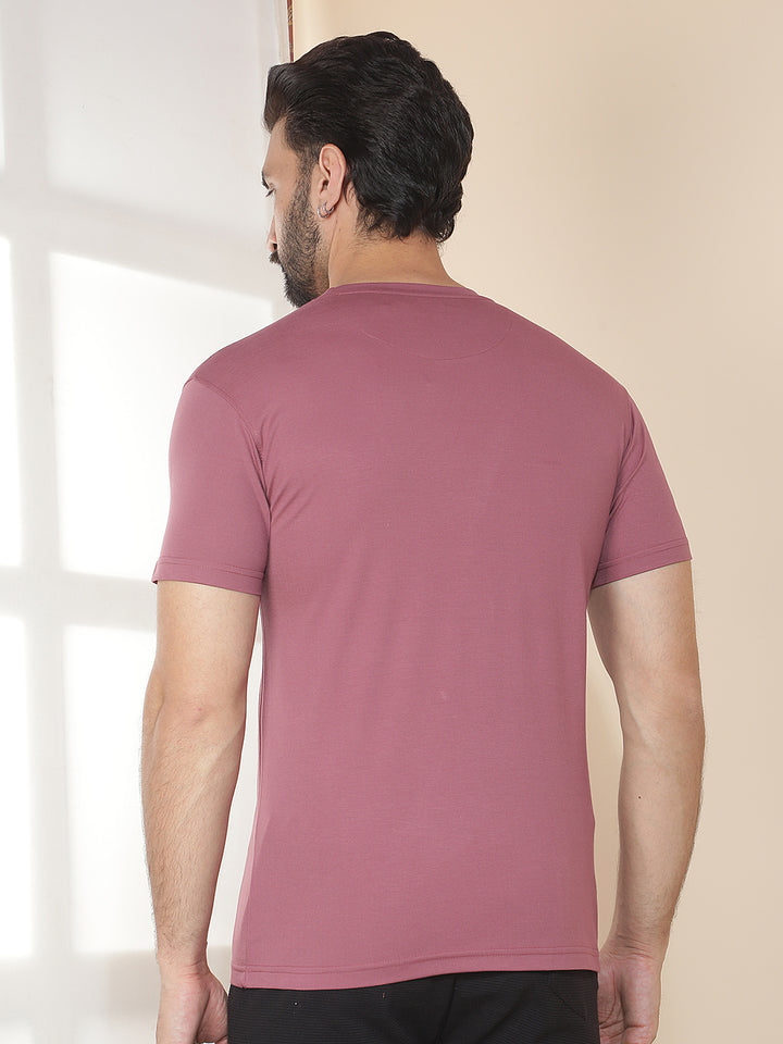 cobb purple printed round neck t-shirt