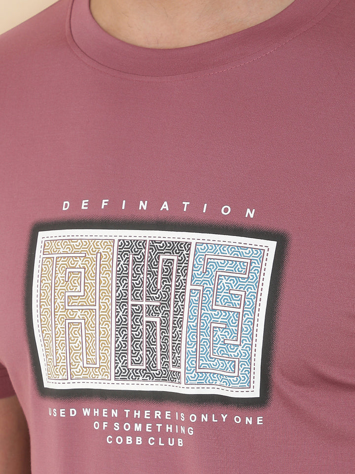 COBB PURPLE PRINTED ROUND NECK T-SHIRT