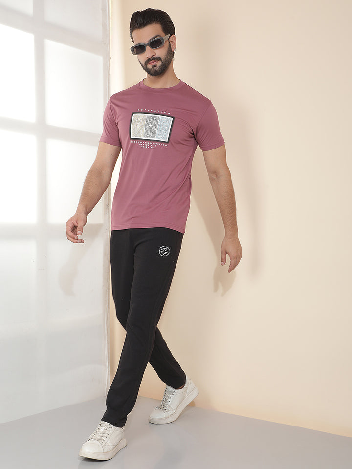 COBB PURPLE PRINTED ROUND NECK T-SHIRT