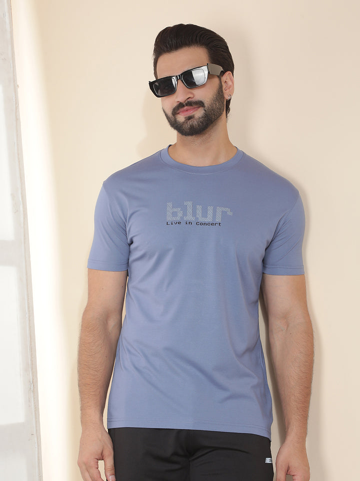 cobb blue printed round neck t-shirt