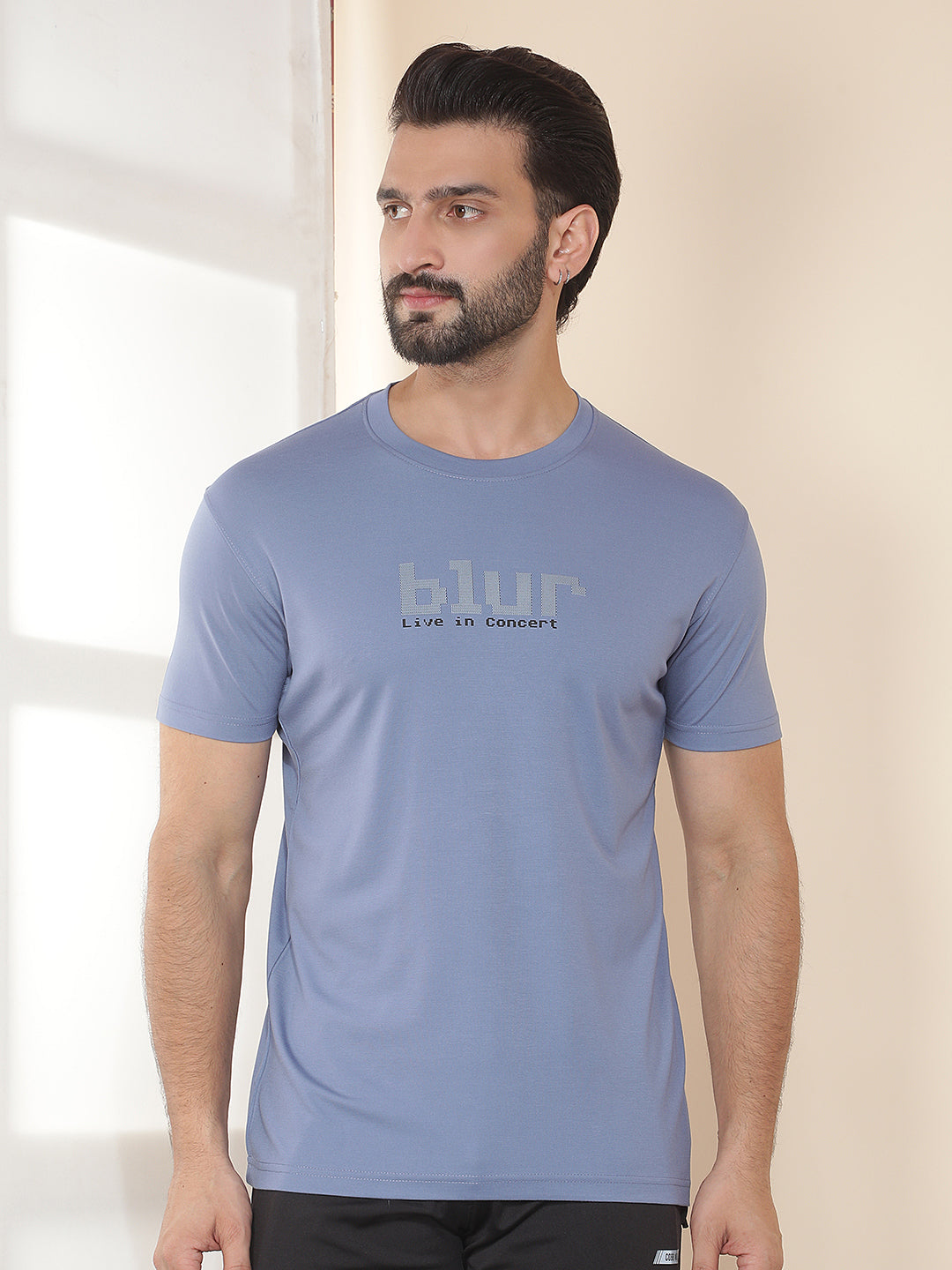 cobb blue printed round neck t-shirt