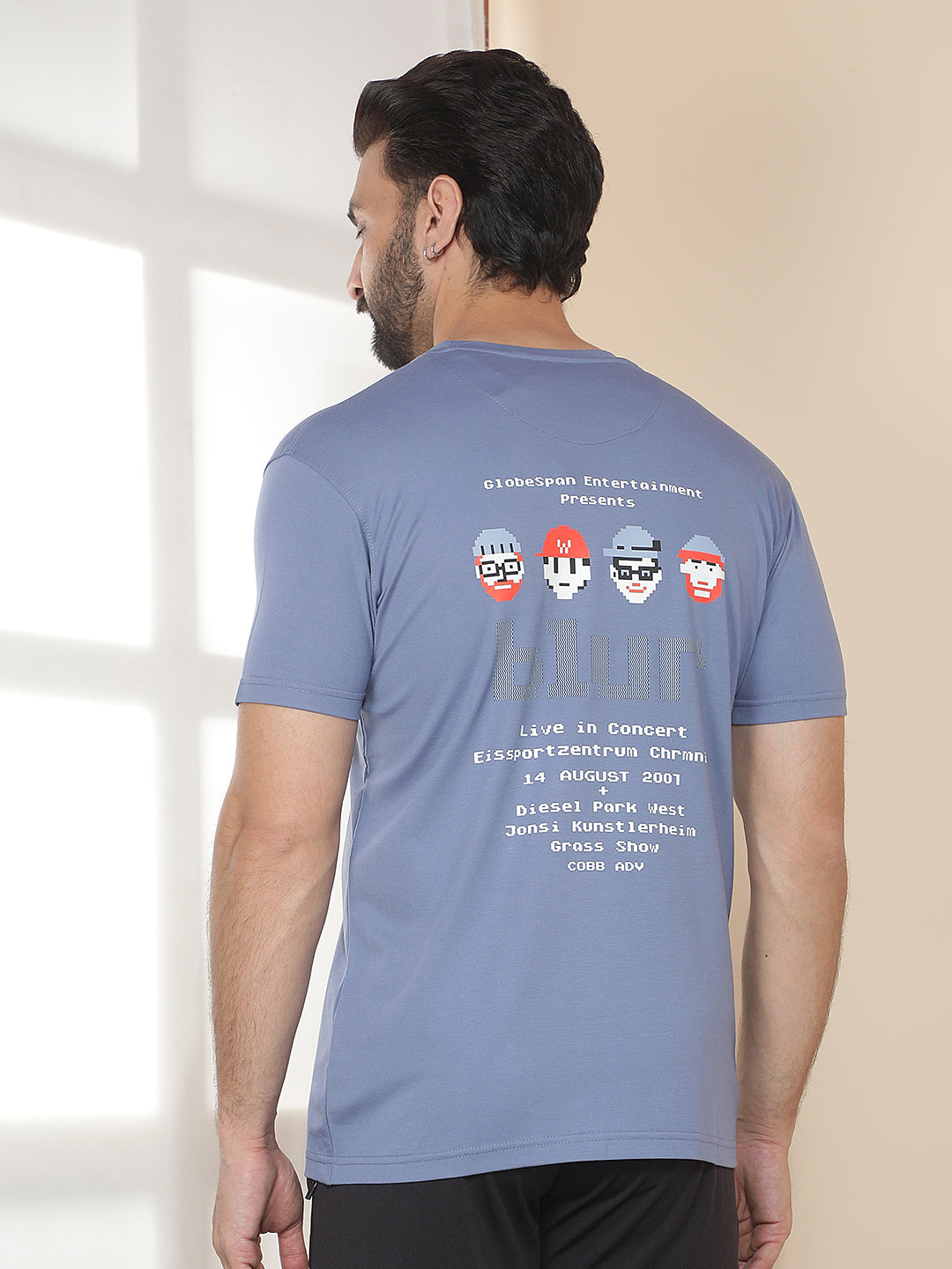 cobb blue printed round neck t-shirt