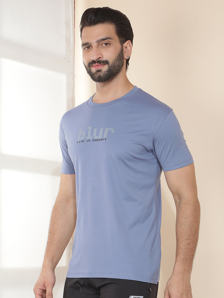 cobb blue printed round neck t-shirt