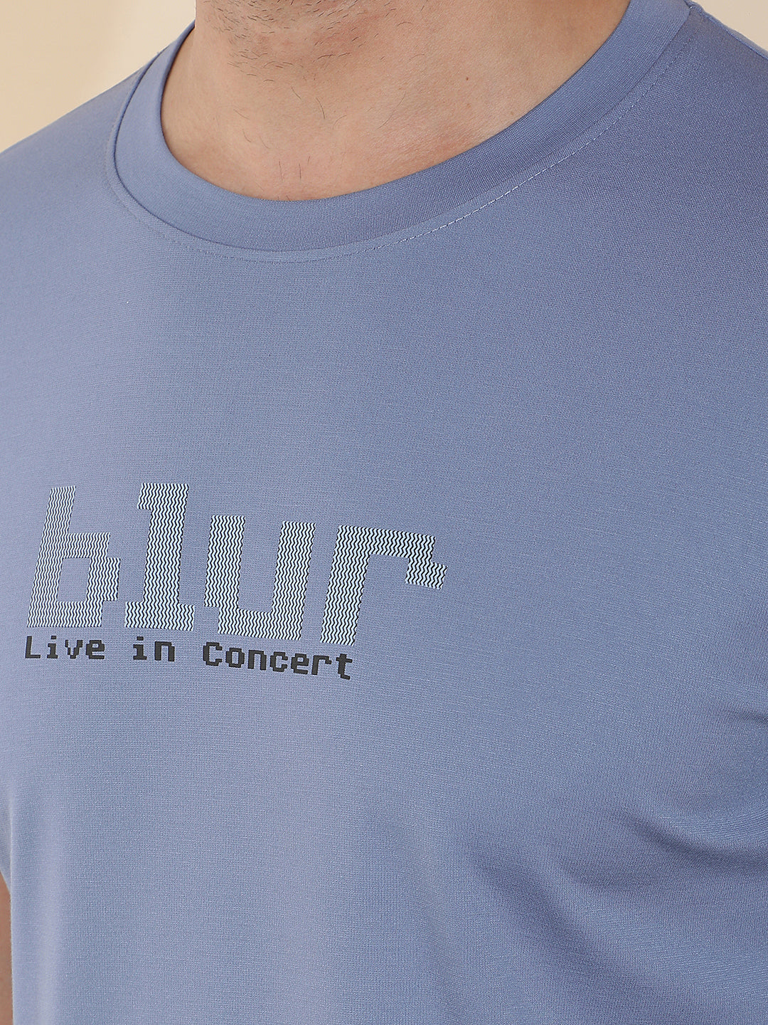 COBB BLUE PRINTED ROUND NECK T-SHIRT