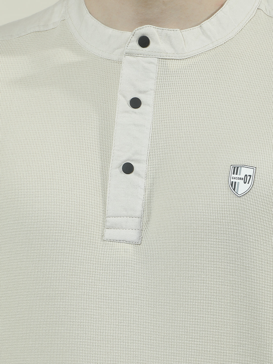 COBB OFF WHITE SOLID ROUND NECK T-SHIRT