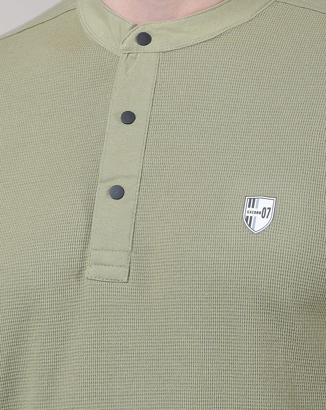 COBB PISTA GREEN STRIPED ROUND NECK T-SHIRT