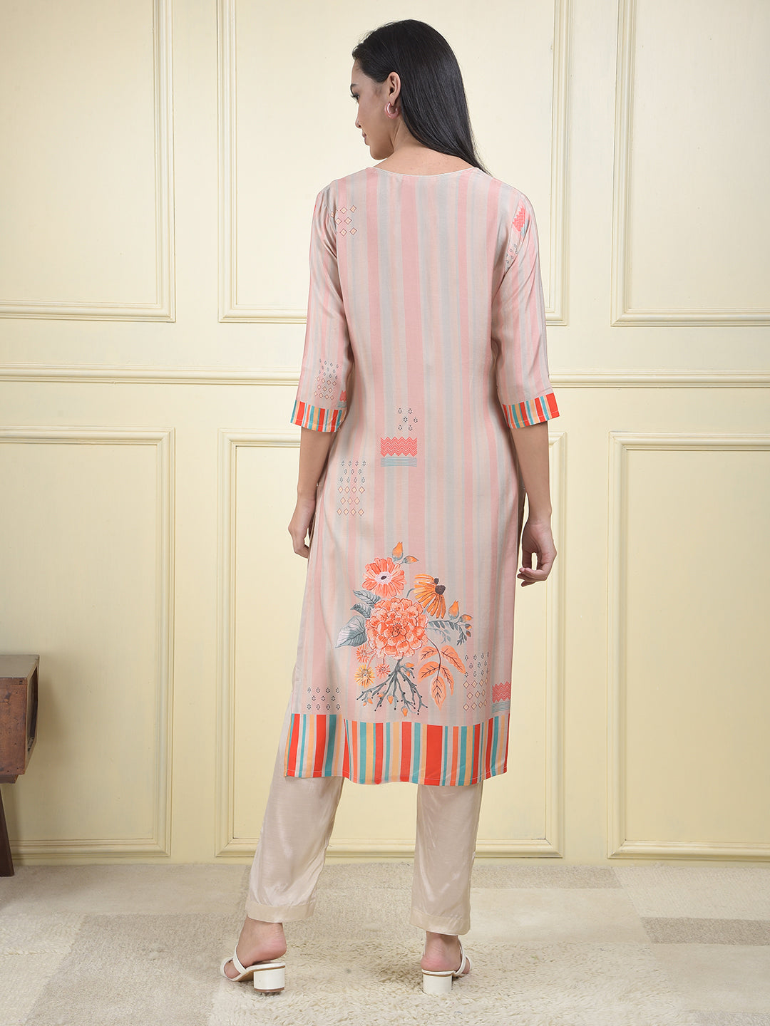miss forever peach kurti with plazo