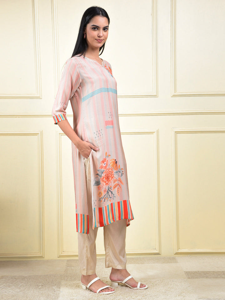 miss forever peach kurti with plazo