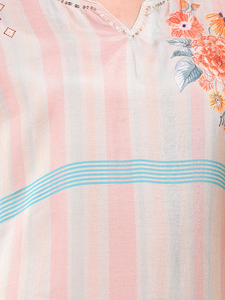 miss forever peach kurti with plazo
