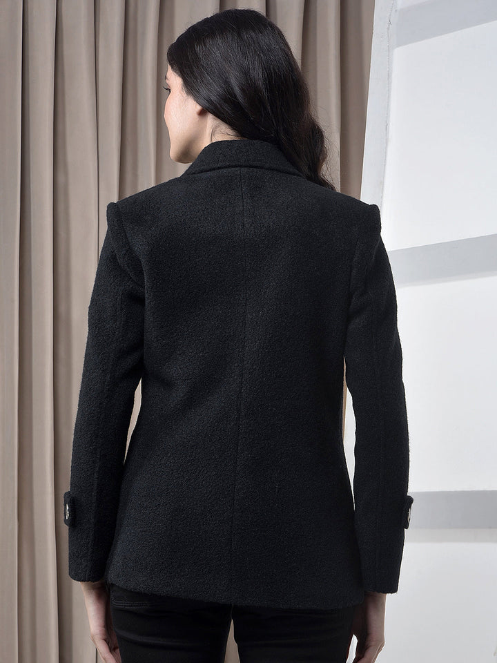 miss forever solid black premium blazer