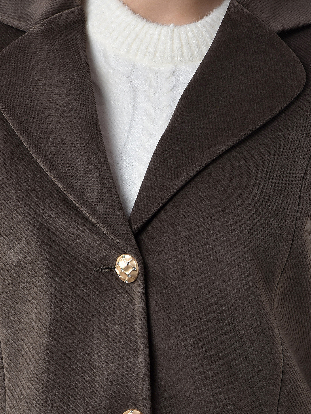 MISS FOREVER DARK BROWN STRIPED PREMIUM BLAZER