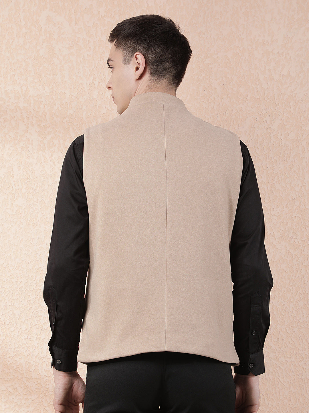 COBB SOLID CAMEL BAND COLLAR WAIST COAT