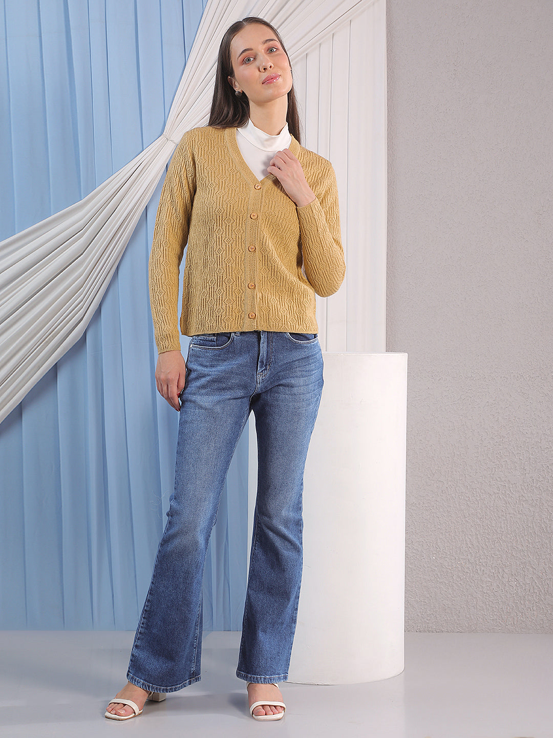 mustard cardigan