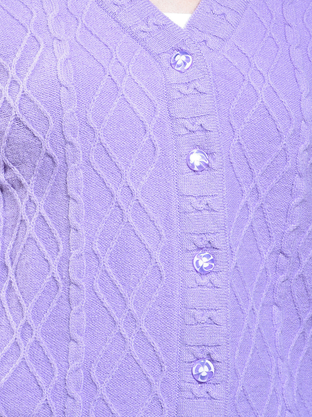 miss forever lavender self-design sweater