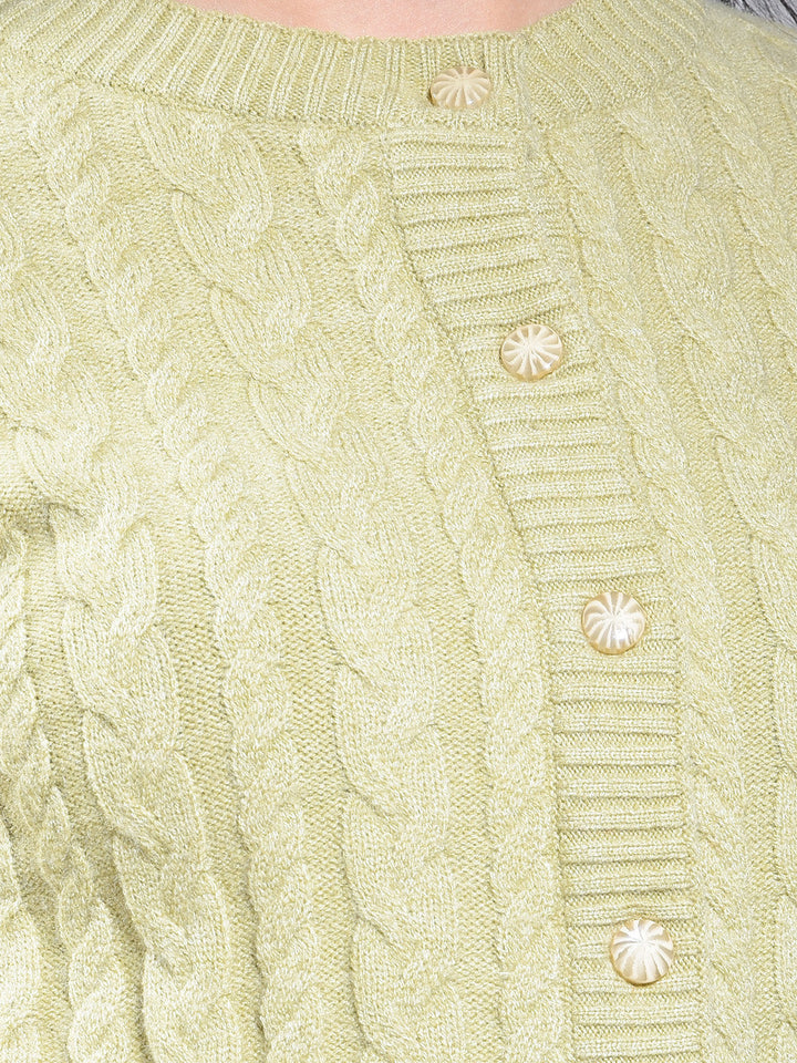 miss forever pesto self-design sweater