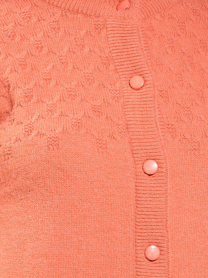miss forever rust self-design sweater