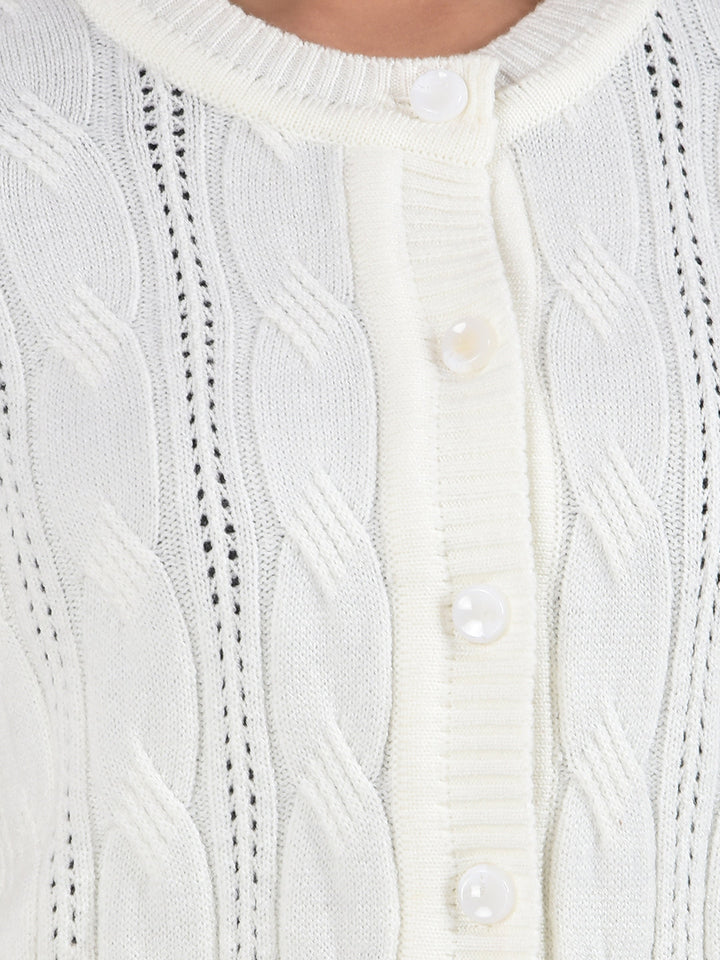 miss forever off white self-design sweater