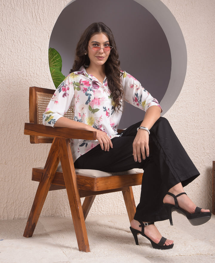 miss forever white casual shirt