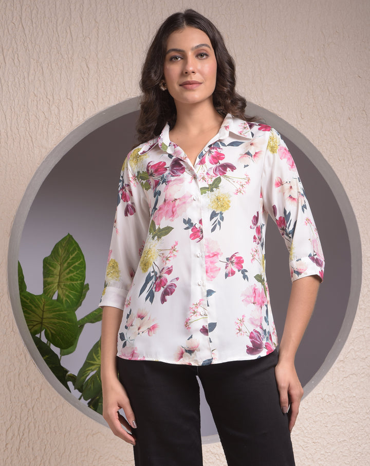 miss forever white casual shirt