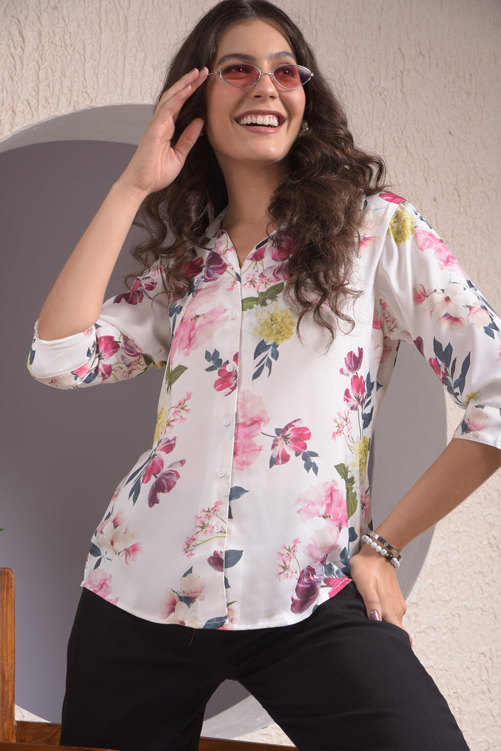 miss forever white casual shirt